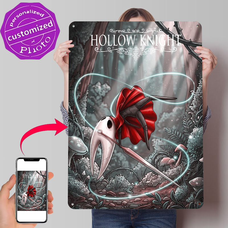 Retro Gaming At - Poster Logam Karya Seni Hollow Knight