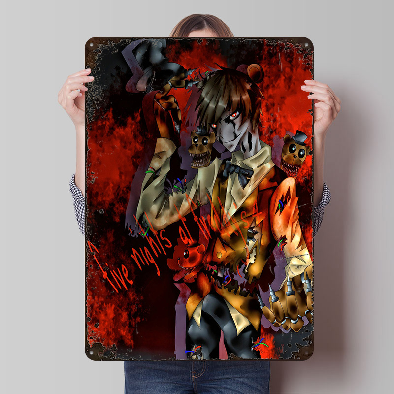 Retro Gaming At - Poster Anime Five Nights At Freddy's,