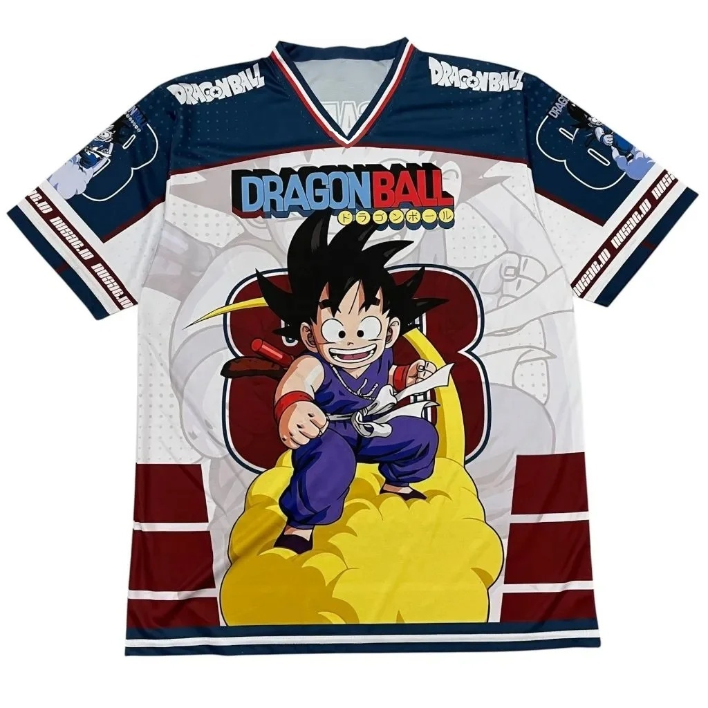 Retro Gaming Jersey - Kaos V-Neck Bertema Dragon Ball Kid