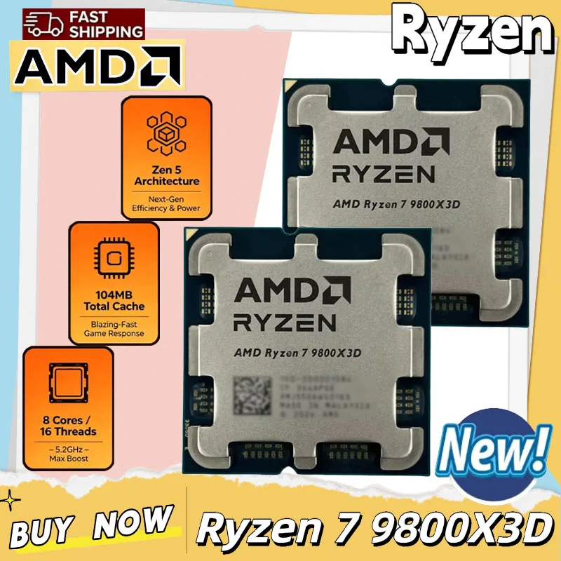 Amd Cpu Ryzen 7 - AMD Ryzen 7 9800X3D CPU Gaming