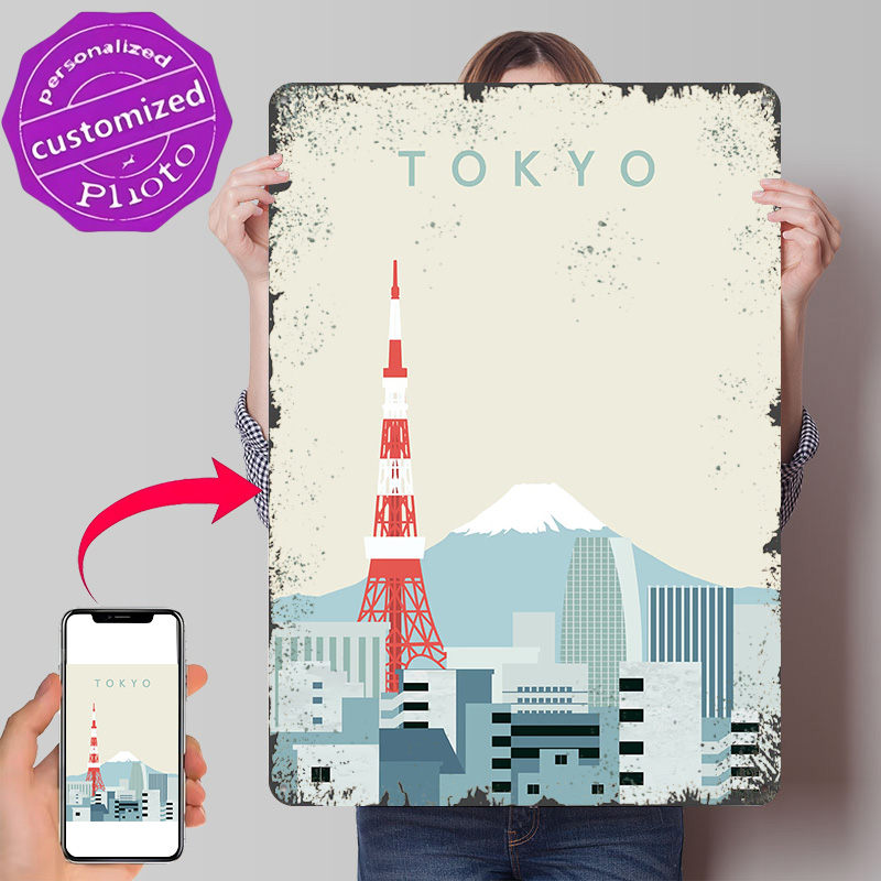 Retro Gaming At - Poster Tokyo Retro 3D Cetak Logam,