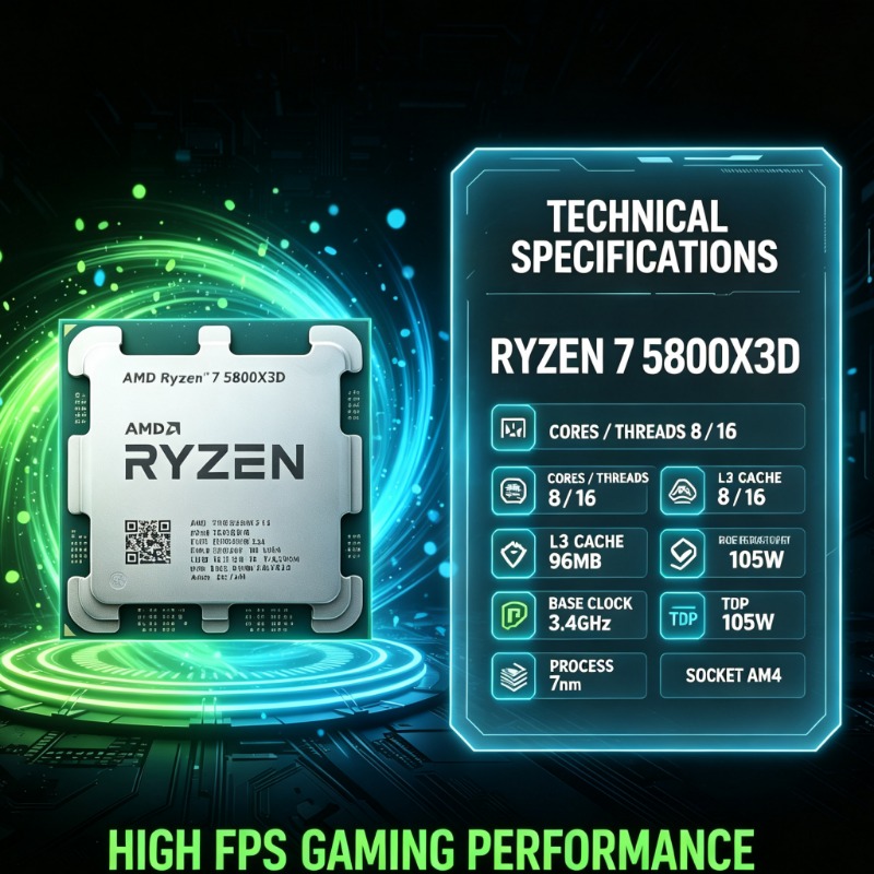 Amd Cpu Ryzen 7 - Prosesor Gaming AMD Ryzen 7 5800X3D