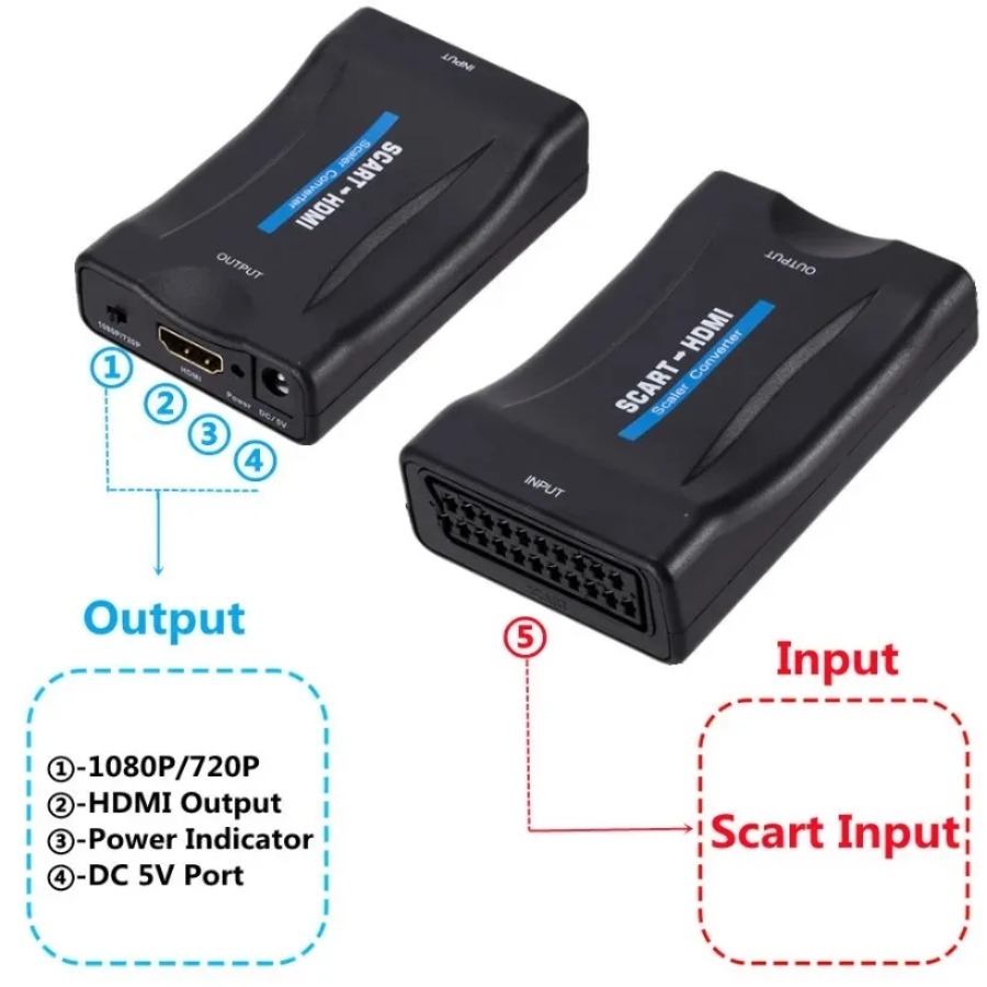 Konverter SCART Ke HDMI 1080P  - Scart To Hdmi ulasan dan harga
