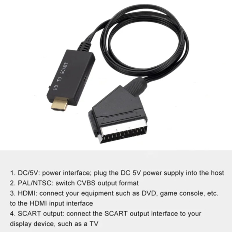 Kabel Konverter HDMI ke SCART, - Scart To Hdmi ulasan dan harga