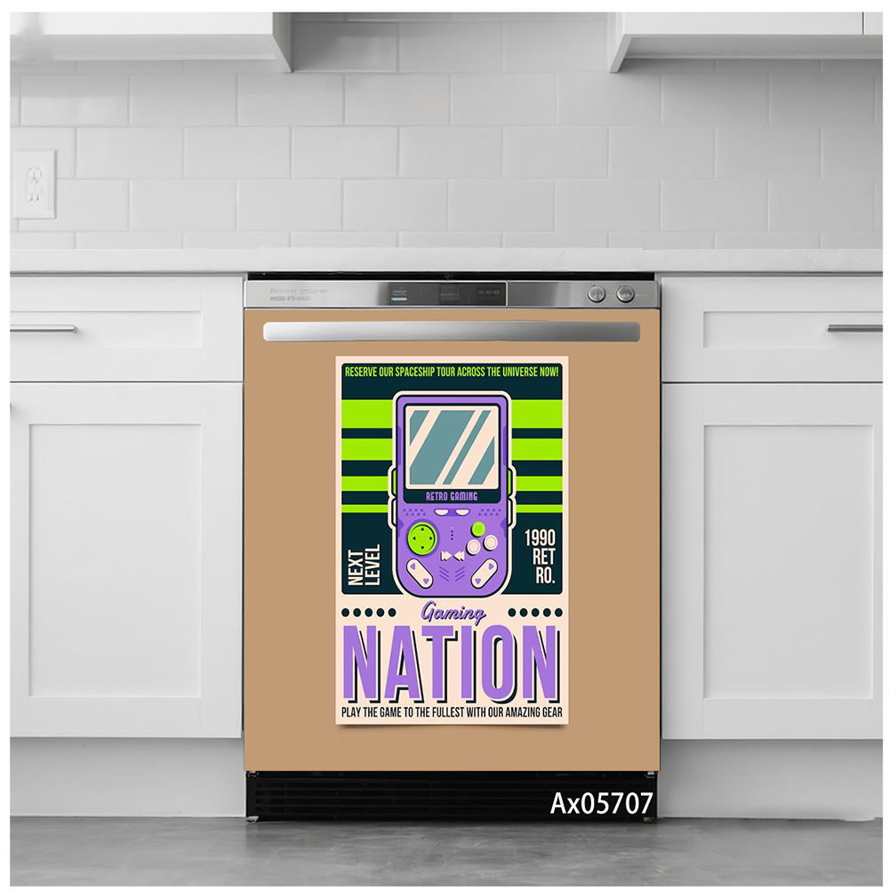 Stiker Pintu Mesin Cuci Piring - Retro Gaming Cabinet ulasan dan harga