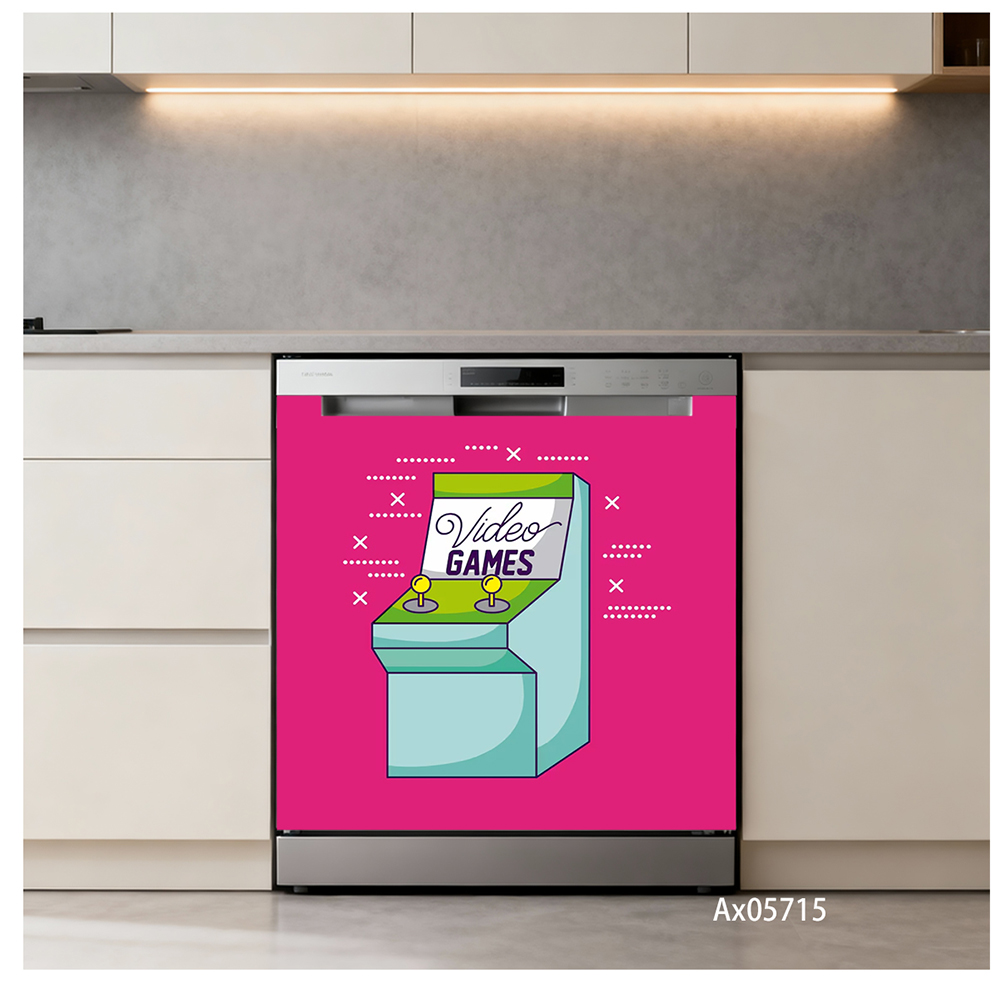 Stiker Pintu Mesin Cuci Piring - Retro Gaming Cabinet ulasan dan harga