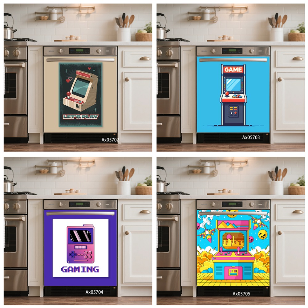 Stiker Pintu Mesin Cuci Piring - Retro Gaming Cabinet ulasan dan harga