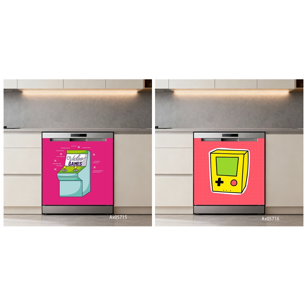 Stiker Pintu Mesin Cuci Piring - Retro Gaming Cabinet ulasan dan harga