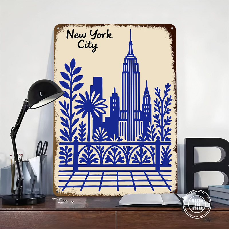 Poster Biru Kota New York, Pap - Retro Gaming At ulasan dan harga