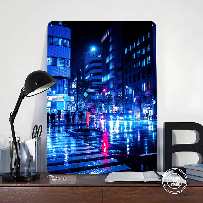 Poster Kaleng Pemandangan Kota - Retro Gaming At ulasan dan harga
