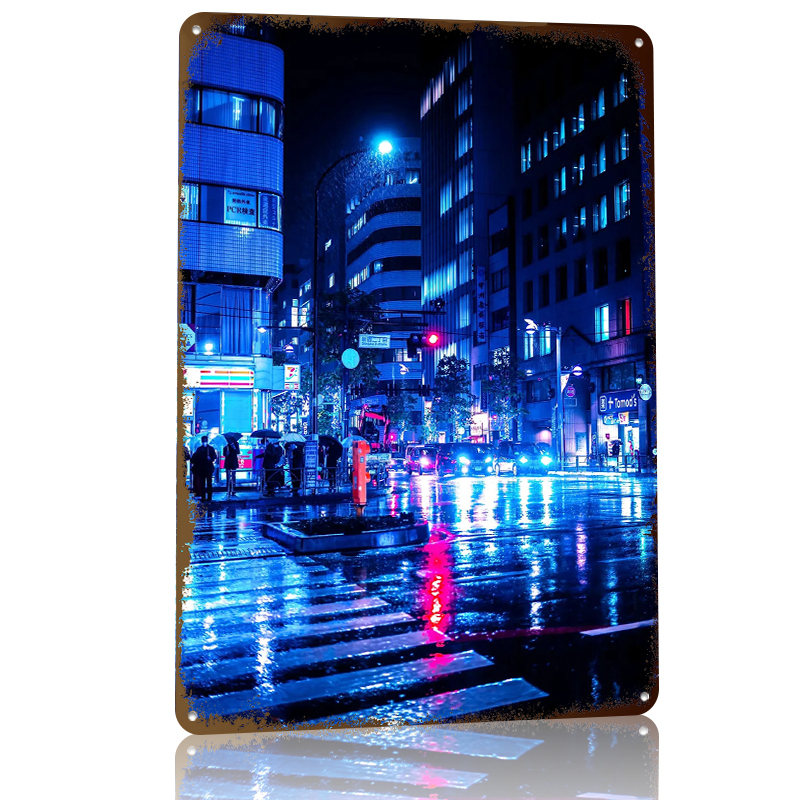 Poster Kaleng Pemandangan Kota - Retro Gaming At ulasan dan harga